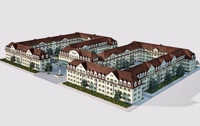 Vogelperspektive Neue Hofg&auml;rten  - Denkmalensemble Ludwigshafen